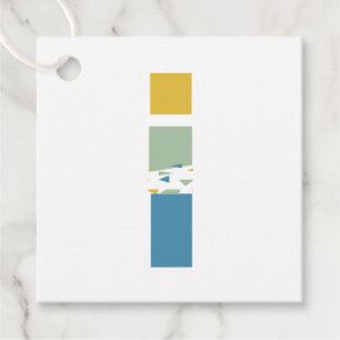 Étiquettes Cadeau Monogramme de lettre abstraite moderne I personnal