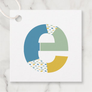Étiquettes Cadeau Monogramme de lettre E abstraite moderne personnal