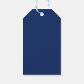 Étiquettes-cadeau Monogramme de lettre initiale bleu blanc simple (Dos)