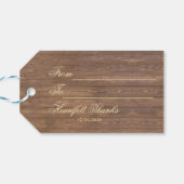 Étiquettes-cadeau Monogramme de Mariage en bois rustique (Dos Horizontal)