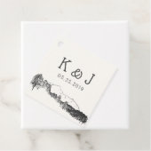 Étiquettes Cadeau Monogramme de mariage rustique de la retraite de m (En situation)