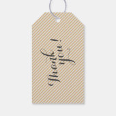 Étiquettes-cadeau monogramme de motif noir pois (Dos)