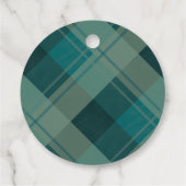 Étiquettes Cadeau Monogramme de Motif Turquoise vert bleu plaqué (Dos)
