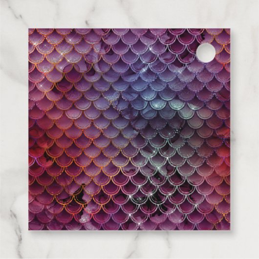 Étiquettes Cadeau Monogramme de pierres gemmes en Bourgogne et sirèn (Dos)