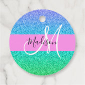 Étiquettes Cadeau Monogramme de reflet de reflet de la Parties scint (Dos)