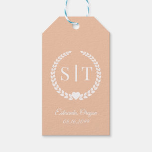 Étiquettes-cadeau Monogramme de typographie élégante minimale Initia