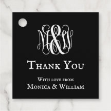 Monogramme de vigne en script Wt noir B&G Merci DI