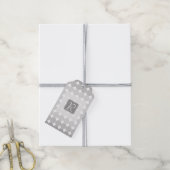 Étiquettes-cadeau Monogramme des cercles gris modernes (Avec de la ficelle)