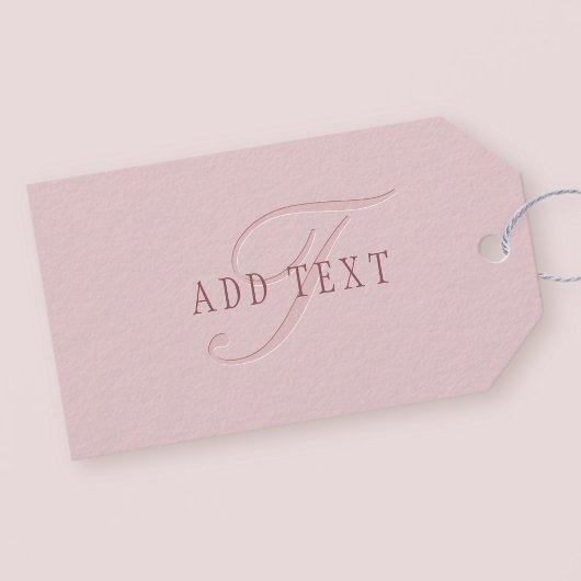 Étiquettes-cadeau Monogramme élégant | Or Rose