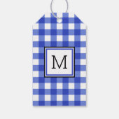 Étiquettes-cadeau Monogramme En vichy bleu (Dos)