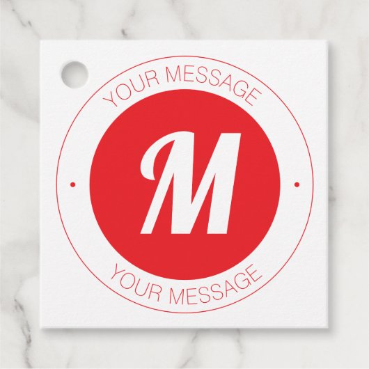 Étiquettes Cadeau Monogramme et Modèle de texte circulaire personnal (Devant)
