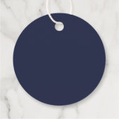 Étiquettes Cadeau Monogramme et nom de script personnalisé bleu mari (Dos)