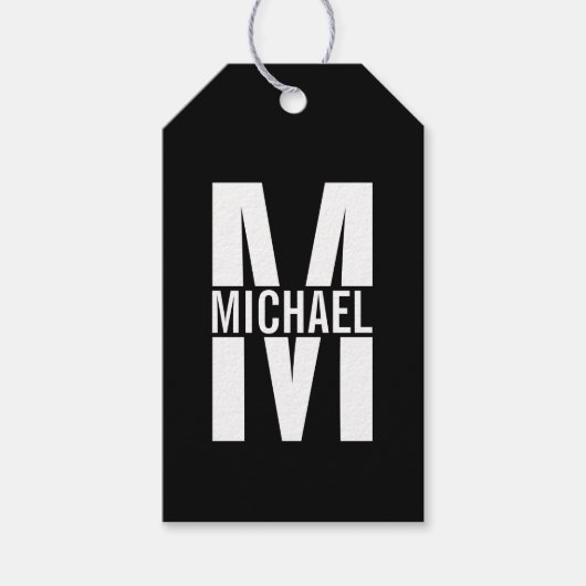 Étiquettes Cadeau Monogramme et Nom personnalisés (Devant)