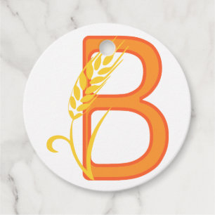 Étiquettes Cadeau monogramme floral B lettre majuscule