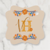 Étiquettes Cadeau Monogramme Floral mexicain Boho occidental (Dos)