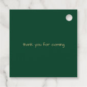 Étiquettes Cadeau Monogramme Gold Crest et Mariage vert de forêt (Dos)