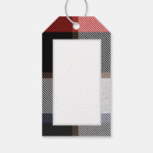 Étiquettes-cadeau Monogramme Groomsmans Best Man Red Grey Tartan Bla (Dos)