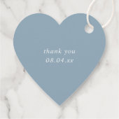Étiquettes Cadeau Monogramme initial simple bleu clair Cœur (Dos)