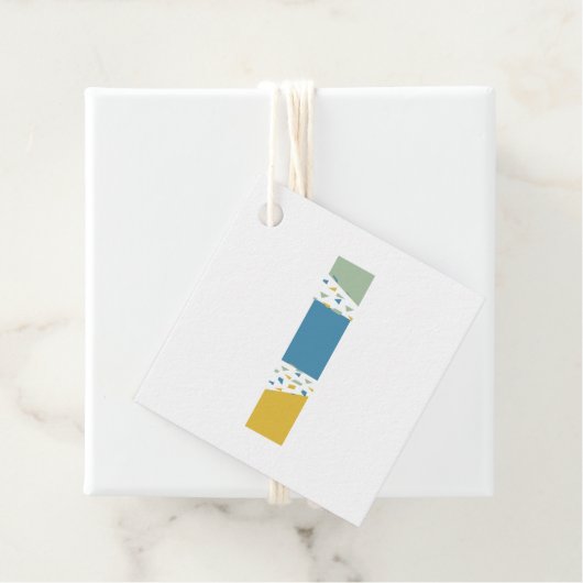 Étiquettes Cadeau Monogramme L de lettre abstraite moderne personnal (En situation)