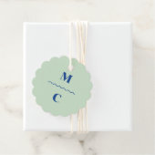 Étiquettes Cadeau Monogramme Mariage de la crosse rétro (En situation)