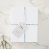 Étiquettes-cadeau Monogramme mariage minimaliste or blanc (Avec de laficelle)