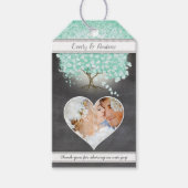 Étiquettes-cadeau Monogramme Mariage photo Mint ou toute couleur per (Devant)