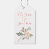 Étiquettes-cadeau Monogramme Mariage rose et or Floral Boho (Devant)