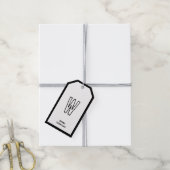 Étiquettes-cadeau Monogramme moderne Décontracté noir et blanc (Avec de la ficelle)