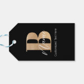 Étiquettes-cadeau Monogramme moderne Initiale B & Nom Personnalisé (Dos Horizontal)