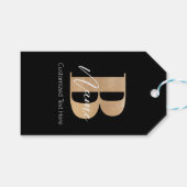 Étiquettes-cadeau Monogramme moderne Initiale B & Nom Personnalisé (Devant (Horizontal))