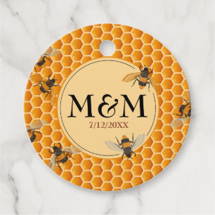Étiquettes Cadeau Monogramme monogramme Mariage de pot de miel