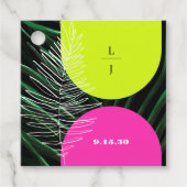 Étiquettes Cadeau Monogramme Neon Arches Palm Leaf Mariage Tropical (Devant)