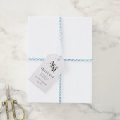 Étiquettes-cadeau Monogramme noir blanc Mariage simple Merci (Avec de laficelle)
