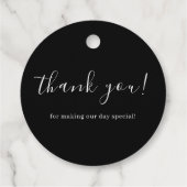 Étiquettes Cadeau Monogramme noir minimaliste élégant Mariage classi (Dos)