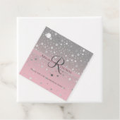 Étiquettes Cadeau Monogramme Nom Rose Grey Silver Stars Clas tendanc (En situation)