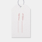 Étiquettes-cadeau Monogramme Pois rose et blanc mod avec nom (Dos)