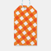 Étiquettes-cadeau Monogramme rustique Kraft Plaid Blanc orange initi (Dos)
