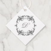 Étiquettes Cadeau Monogramme simple et élégant initial dans cadre ba (Devant)