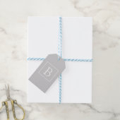 Étiquettes-cadeau Monogramme simple gris clair (Avec de laficelle)