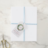 Étiquettes-cadeau Monogramme Vacances hiver verdure Wreath (Avec de laficelle)