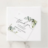 Étiquettes Cadeau Monogramme vert rustique Mariage Merci  (En situation)