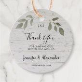 Étiquettes Cadeau Monographie botanique rustique mariage photo merci (Devant)