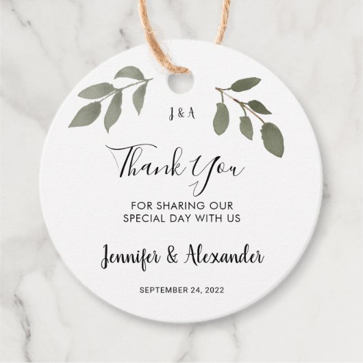 Étiquettes Cadeau Monographie botanique rustique mariage photo merci (Devant)