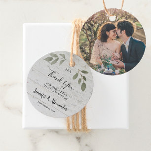 Étiquettes Cadeau Monographie botanique rustique mariage photo merci