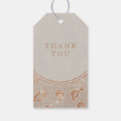 Étiquettes-cadeau Monographie de mariage campagnard rustique en dent (Dos)