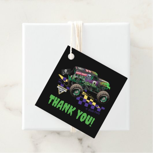 Étiquettes Cadeau Monster Jam Grave Digger Merci (En situation)