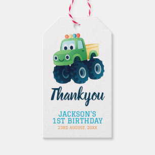 Étiquettes-cadeau Monster Truck Boys mignon Anniversaire