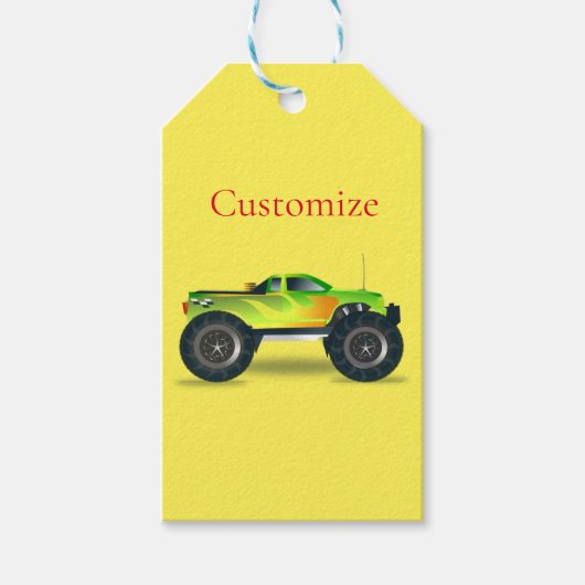Étiquettes-cadeau Monster Truck Thunder_Cove (Devant)