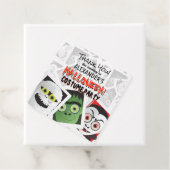 Étiquettes Cadeau Monstre d'Halloween Dracula Frankenstein (En situation)