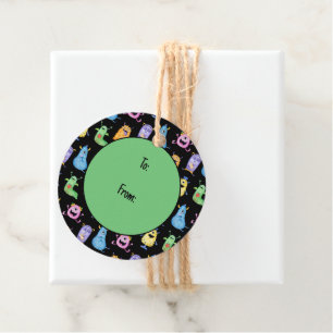 Étiquettes Cadeau Monstres mignons colorés